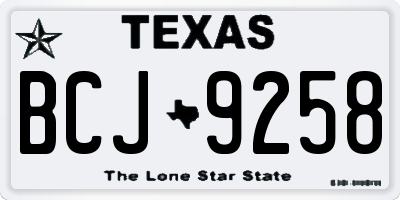 TX license plate BCJ9258
