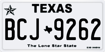 TX license plate BCJ9262