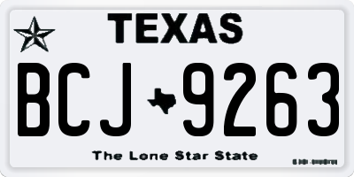 TX license plate BCJ9263