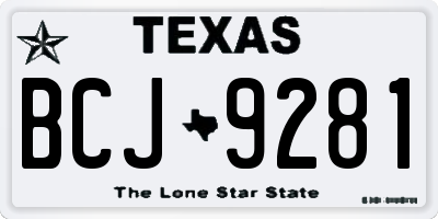 TX license plate BCJ9281