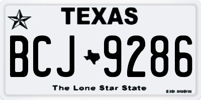 TX license plate BCJ9286