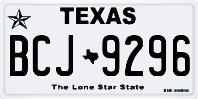 TX license plate BCJ9296