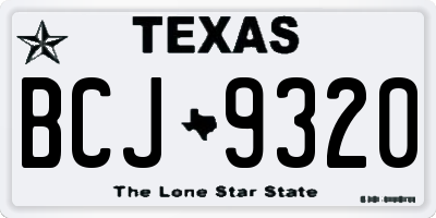 TX license plate BCJ9320