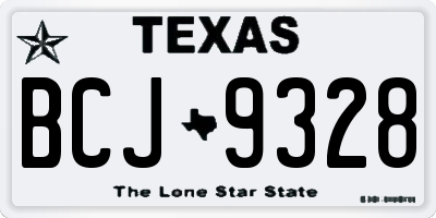 TX license plate BCJ9328