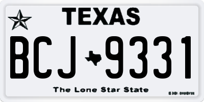 TX license plate BCJ9331