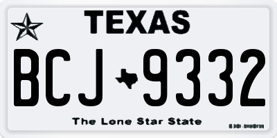 TX license plate BCJ9332