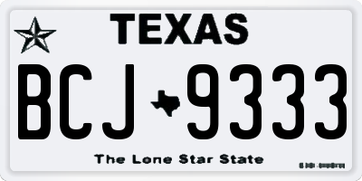 TX license plate BCJ9333
