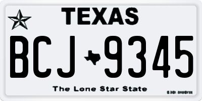 TX license plate BCJ9345