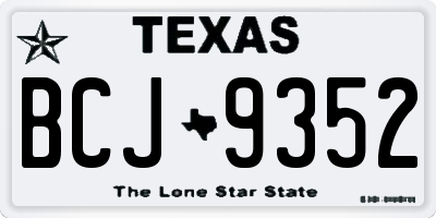 TX license plate BCJ9352