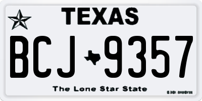 TX license plate BCJ9357