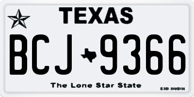 TX license plate BCJ9366