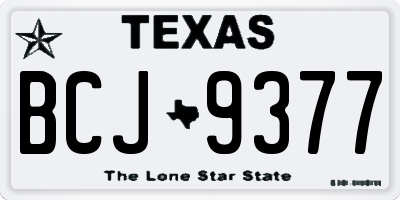 TX license plate BCJ9377