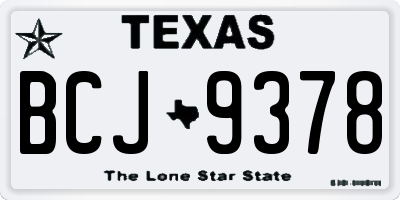 TX license plate BCJ9378