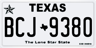 TX license plate BCJ9380