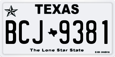 TX license plate BCJ9381