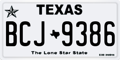 TX license plate BCJ9386