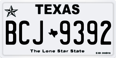 TX license plate BCJ9392