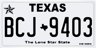 TX license plate BCJ9403