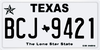 TX license plate BCJ9421