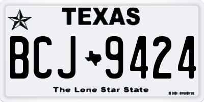 TX license plate BCJ9424