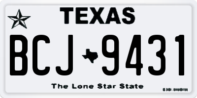 TX license plate BCJ9431