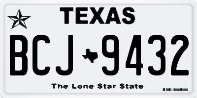 TX license plate BCJ9432