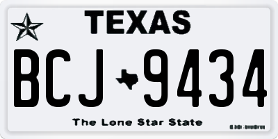 TX license plate BCJ9434