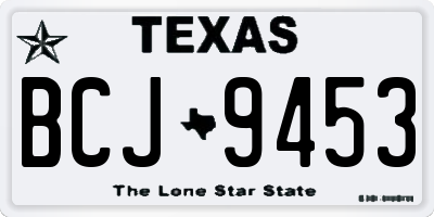TX license plate BCJ9453