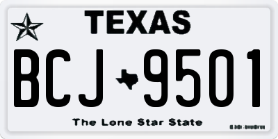 TX license plate BCJ9501