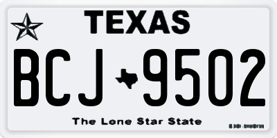 TX license plate BCJ9502
