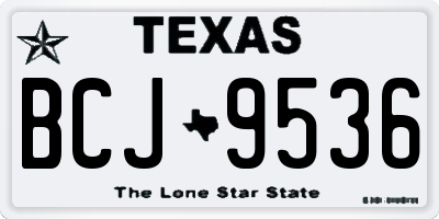 TX license plate BCJ9536