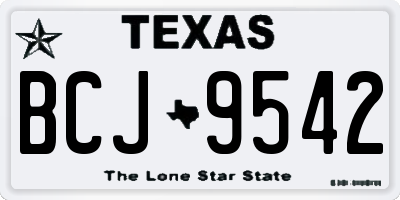 TX license plate BCJ9542