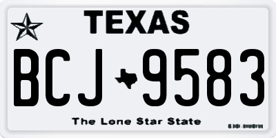 TX license plate BCJ9583