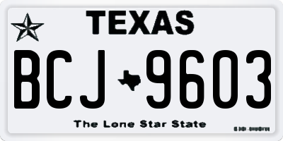 TX license plate BCJ9603