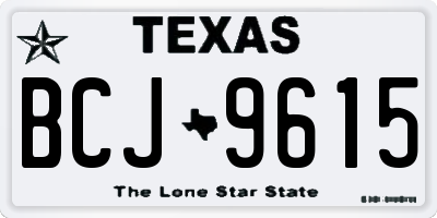 TX license plate BCJ9615