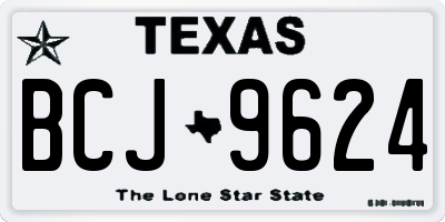 TX license plate BCJ9624