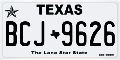 TX license plate BCJ9626