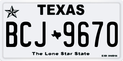 TX license plate BCJ9670