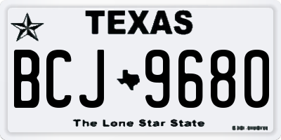 TX license plate BCJ9680