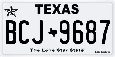 TX license plate BCJ9687