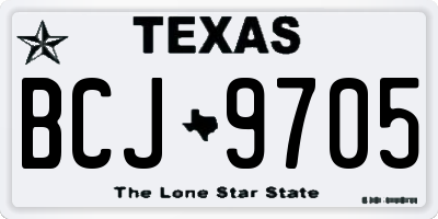TX license plate BCJ9705