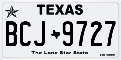 TX license plate BCJ9727