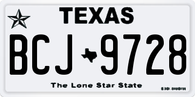 TX license plate BCJ9728