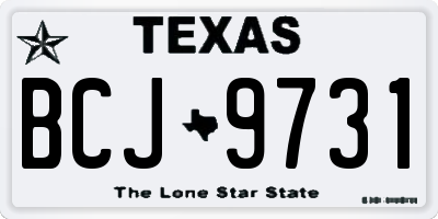 TX license plate BCJ9731