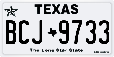 TX license plate BCJ9733