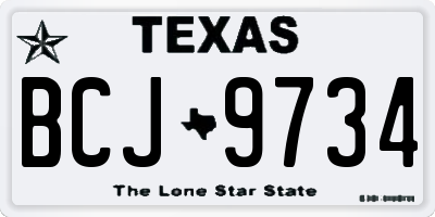 TX license plate BCJ9734