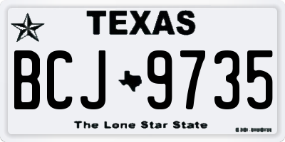 TX license plate BCJ9735