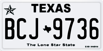 TX license plate BCJ9736