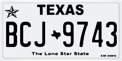 TX license plate BCJ9743