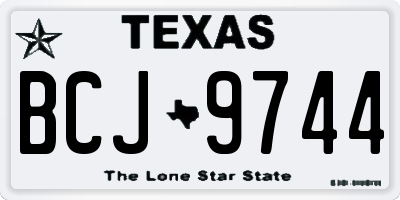 TX license plate BCJ9744